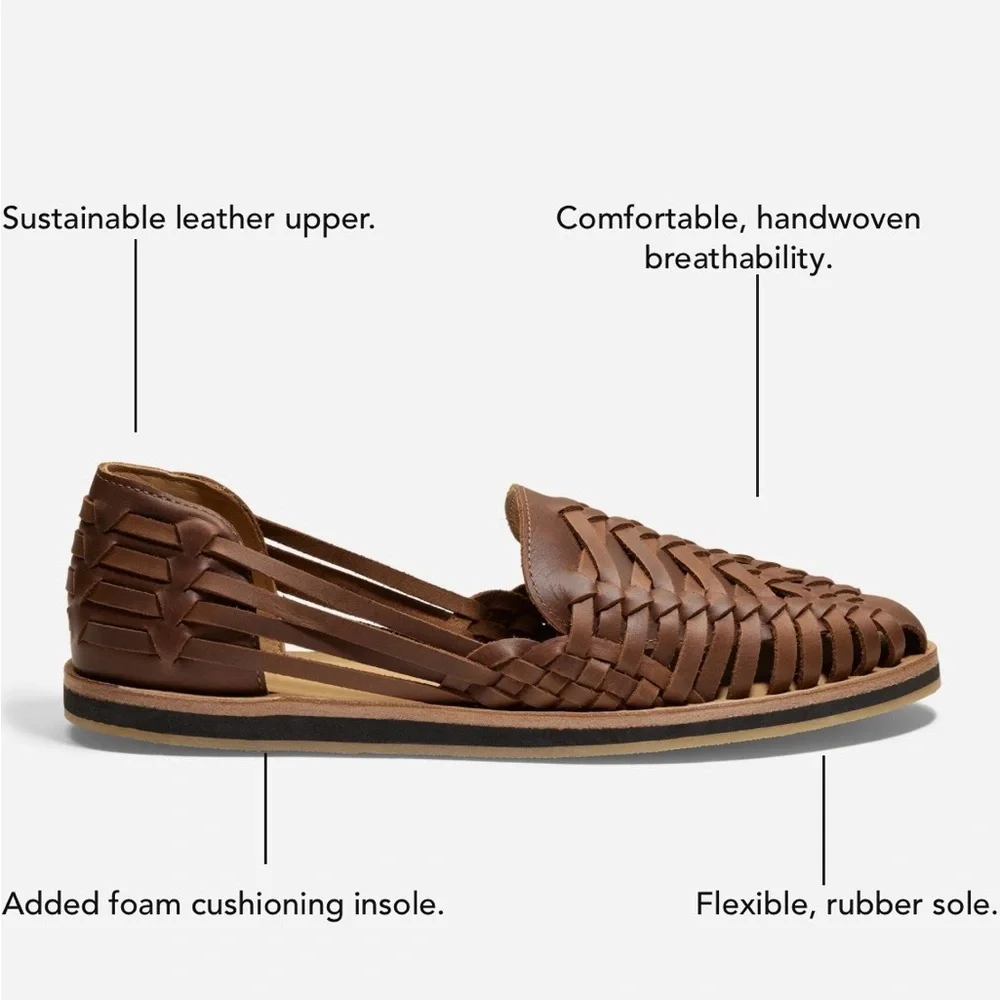 nisolo men huarache slip on brown